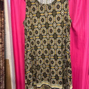 #0049 J FOR JUSTIFY Long sleveless earthtone dress WOMENS SIZE 2XL